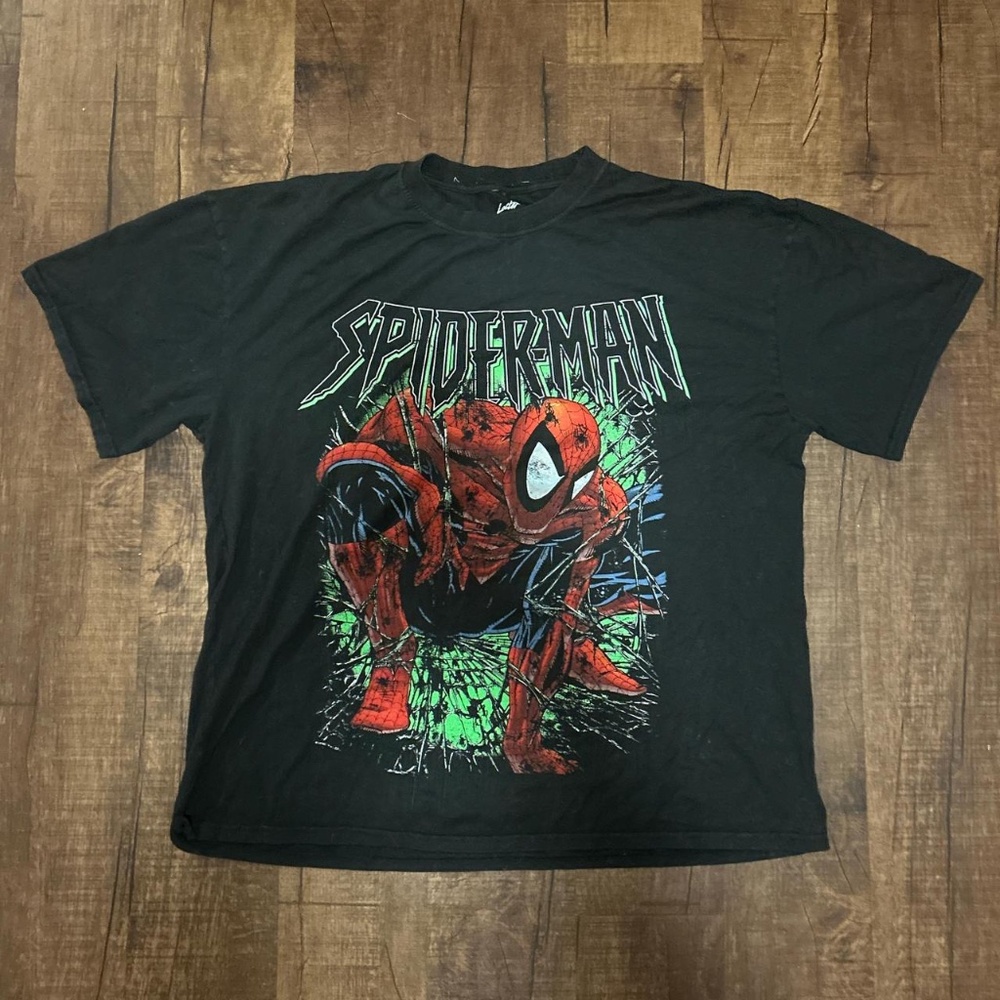 Culture Kings Loiter Spider Man Black graphic T